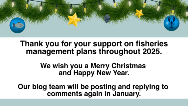 Thank you for your support on fisheries management plans throughout 2025. We wish you a Merry Christmas and Happy New Year. Our blog team will be posting and replying to comments again in January.